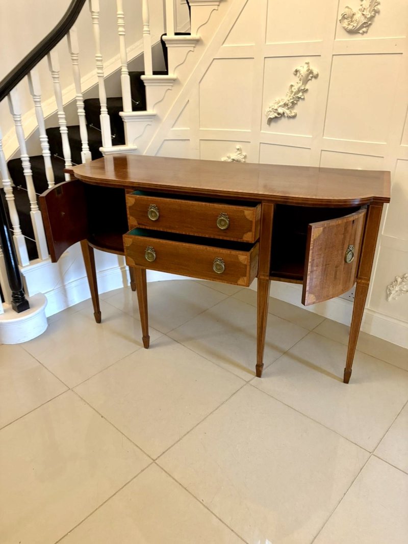 Antique Edwardian Quality Mahogany and Satinwood Crossbanded Sideboard - Image 3